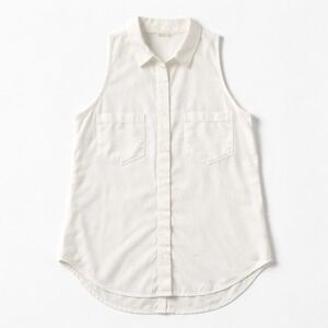 Cloth & Stone Womens White Sleeveless Tencel Button Down Shirt C2744-854-303 M